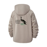 Heron Illustration Unisex Full-Zip Printed Waterproof Hooded Windbreaker