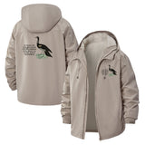 Heron Illustration Unisex Full-Zip Printed Waterproof Hooded Windbreaker
