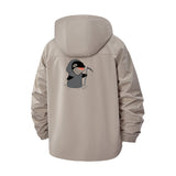 Grim Reaper Cartoon Unisex Full-Zip Printed Waterproof Hooded Windbreaker