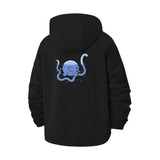Playful Octopus Unisex Full-Zip Printed Waterproof Hooded Windbreaker