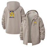 Dancing Cartoon Duo Unisex Full-Zip Printed Waterproof Hooded Windbreaker