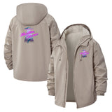 Retro UFO Neon Unisex Full-Zip Printed Waterproof Hooded Windbreaker