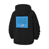 Surreal Typographic Unisex Full-Zip Printed Waterproof Hooded Windbreaker