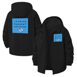 Surreal Typographic Unisex Full-Zip Printed Waterproof Hooded Windbreaker