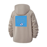 Surreal Typographic Unisex Full-Zip Printed Waterproof Hooded Windbreaker