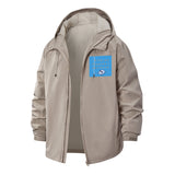 Surreal Typographic Unisex Full-Zip Printed Waterproof Hooded Windbreaker