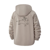 Cowboy Riding Dog Unisex Full-Zip Printed Waterproof Hooded Windbreaker
