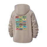 Retro Cassette Tape Unisex Full-Zip Printed Waterproof Hooded Windbreaker