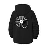Turntable Graphic Unisex Full-Zip Printed Waterproof Hooded Windbreaker