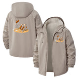 Orchestra Motif Unisex Full-Zip Printed Waterproof Hooded Windbreaker