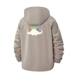 Rainbow Dinosaur Unisex Full-Zip Printed Waterproof Hooded Windbreaker