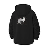 Raccoon Graphic Unisex Full-Zip Printed Waterproof Hooded Windbreaker