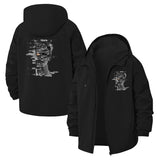 Glitch Portrait Unisex Full-Zip Printed Waterproof Hooded Windbreaker