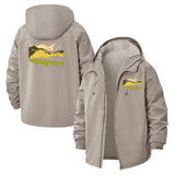 Soundwave Graphic Unisex Full-Zip Printed Waterproof Hooded Windbreaker