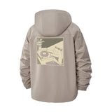 Cat DJ Meme Unisex Full-Zip Printed Waterproof Hooded Windbreaker