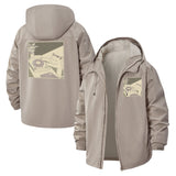 Cat DJ Meme Unisex Full-Zip Printed Waterproof Hooded Windbreaker