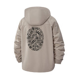 Fingerprint Motif Unisex Full-Zip Printed Waterproof Hooded Windbreaker