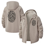 Fingerprint Motif Unisex Full-Zip Printed Waterproof Hooded Windbreaker