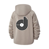 Geometric Minimalist Unisex Full-Zip Printed Waterproof Hooded Windbreaker