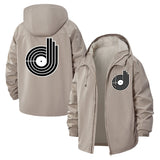 Geometric Minimalist Unisex Full-Zip Printed Waterproof Hooded Windbreaker