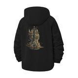 Vintage Castle Violin Unisex Full-Zip Printed Waterproof Hooded Windbreaker