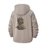 Vintage Castle Violin Unisex Full-Zip Printed Waterproof Hooded Windbreaker