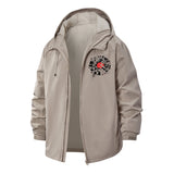 Geometric Abstract Unisex Full-Zip Printed Waterproof Hooded Windbreaker