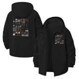 Retro Boomboxes Unisex Full-Zip Printed Waterproof Hooded Windbreaker