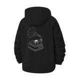Cosmic Gramophone Unisex Full-Zip Printed Waterproof Hooded Windbreaker