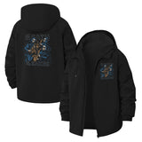 Death and Saxes Skeleton Unisex Full-Zip Printed Waterproof Hooded Windbreaker