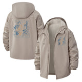 Death and Saxes Skeleton Unisex Full-Zip Printed Waterproof Hooded Windbreaker