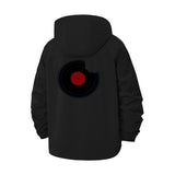 Retro Vinyl Record Unisex Full-Zip Printed Waterproof Hooded Windbreaker