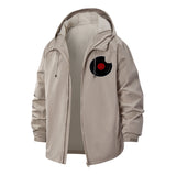 Retro Vinyl Record Unisex Full-Zip Printed Waterproof Hooded Windbreaker