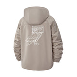 Retro Cassette Owl Unisex Full-Zip Printed Waterproof Hooded Windbreaker