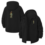 Abstract Line Art Unisex Full-Zip Printed Waterproof Hooded Windbreaker