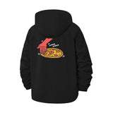 Pizza Scratch DJ Unisex Full-Zip Printed Waterproof Hooded Windbreaker