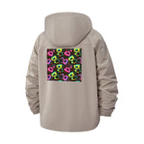 Psychedelic Boom Boxes Unisex Full-Zip Printed Waterproof Hooded Windbreaker