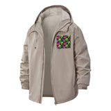Psychedelic Boom Boxes Unisex Full-Zip Printed Waterproof Hooded Windbreaker