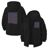 Waveform Graphic Unisex Full-Zip Printed Waterproof Hooded Windbreaker