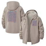 Waveform Graphic Unisex Full-Zip Printed Waterproof Hooded Windbreaker