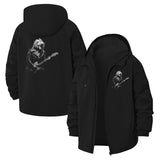 Electric Guitar Player Unisex Full-Zip Printed Waterproof Hooded Windbreaker