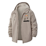 Colorful Music Note Unisex Full-Zip Printed Waterproof Hooded Windbreaker
