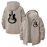 Electric Guitar Unisex Full-Zip Printed Waterproof Hooded Windbreaker