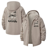 Drumming Bunny Beat Unisex Full-Zip Printed Waterproof Hooded Windbreaker