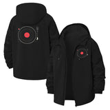 Turntable Graphic Unisex Full-Zip Printed Waterproof Hooded Windbreaker