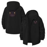 Retro Cassette Tape Unisex Full-Zip Printed Waterproof Hooded Windbreaker