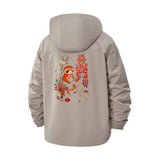 Red Panda Unisex Full-Zip Printed Waterproof Hooded Windbreaker