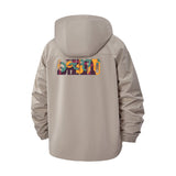 Abstract Graffiti Unisex Full-Zip Printed Waterproof Hooded Windbreaker