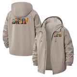 Abstract Graffiti Unisex Full-Zip Printed Waterproof Hooded Windbreaker