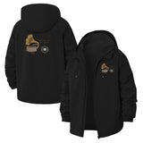 Retro Gramophone Unisex Full-Zip Printed Waterproof Hooded Windbreaker